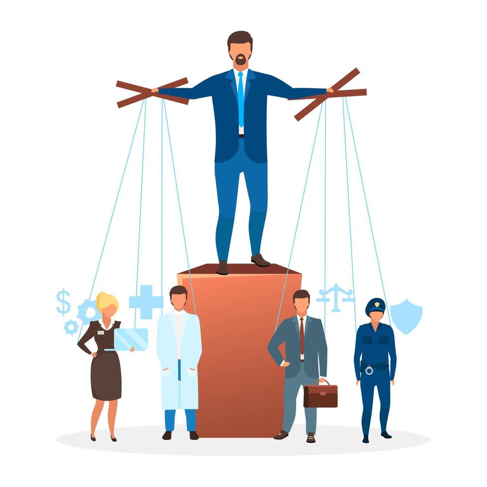 Ilustración de vector plano de régimen autoritario. metáfora del