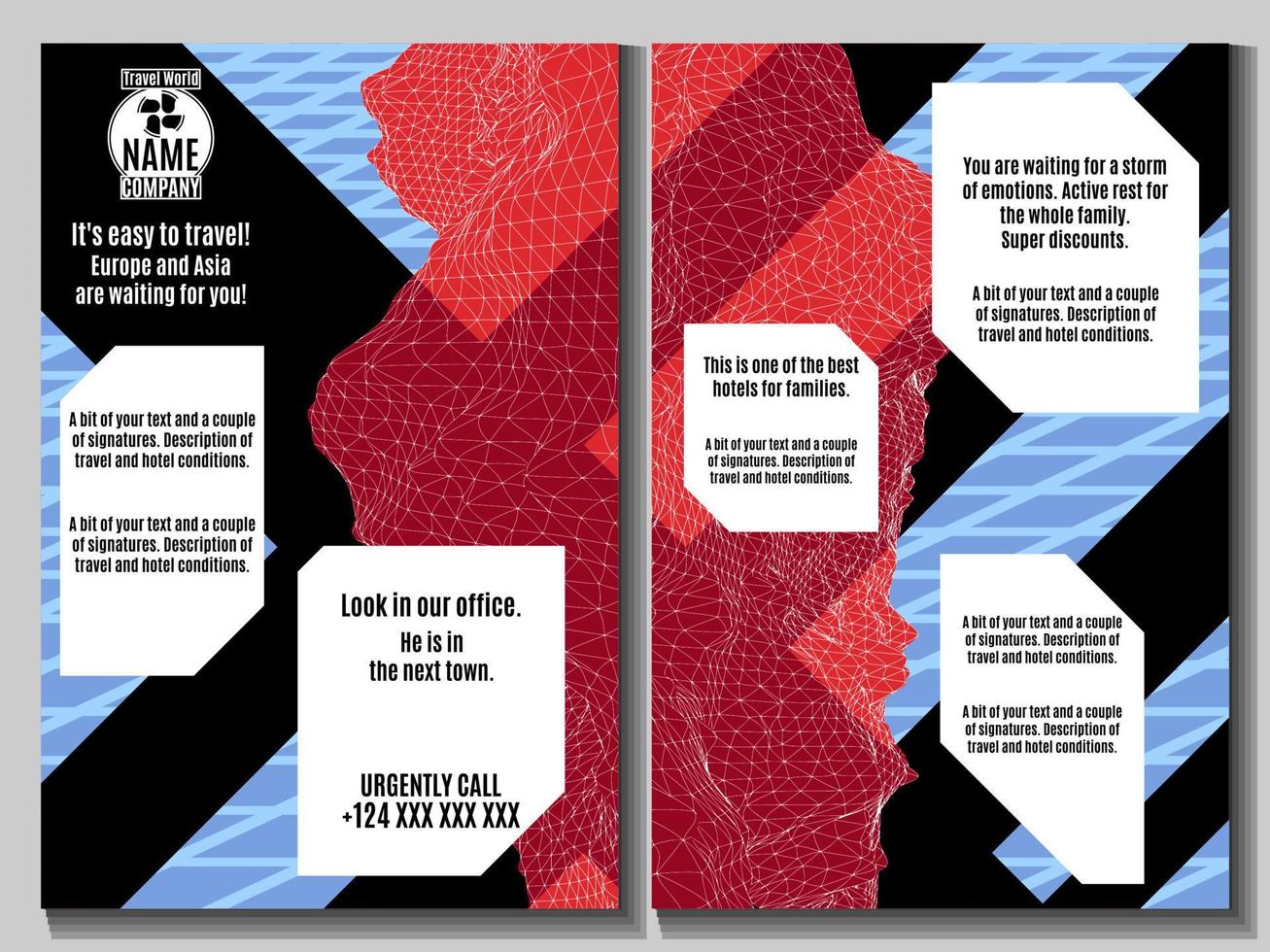 business brochure is bright with a mountainous mesh landscape vector