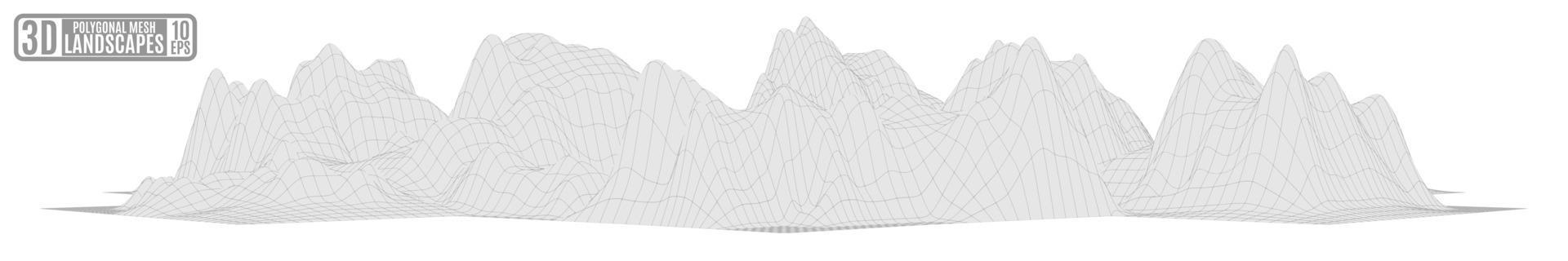 gray polygonal mountain landscape on a white background vector