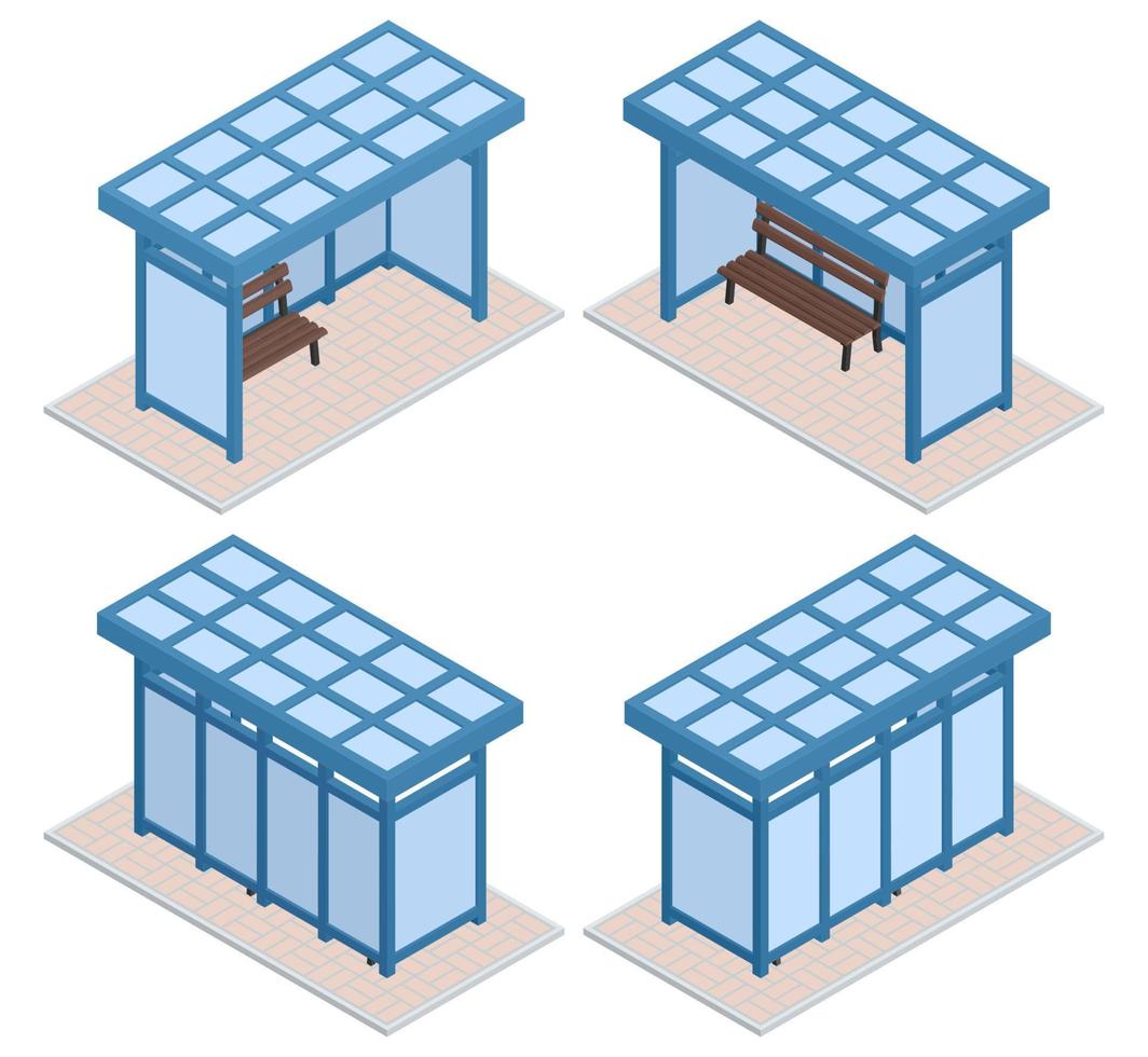 transport isometric blue station selection vector