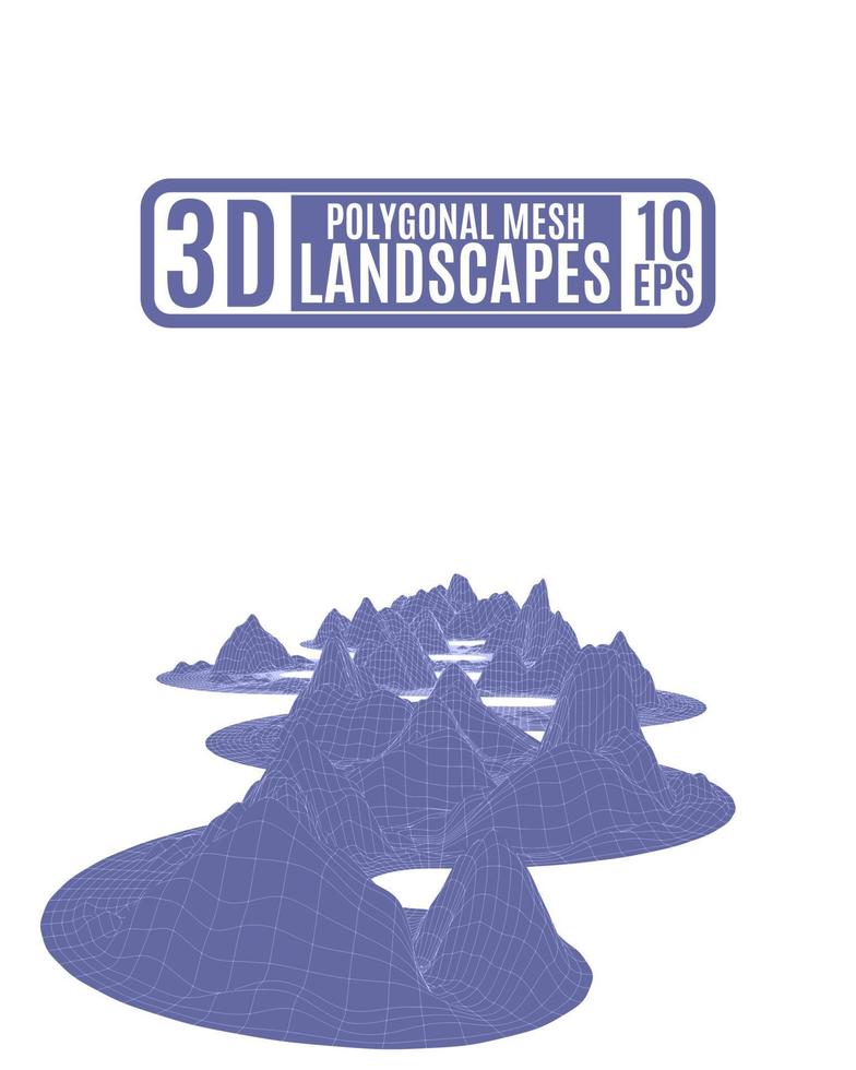 purple polygonal mountains snake on white background vector