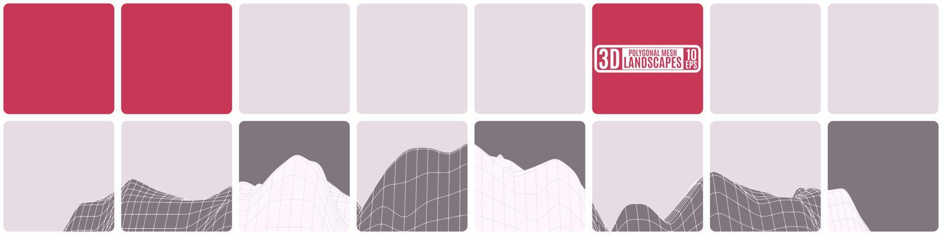 simple tiled mosaic with mountain landscape vector