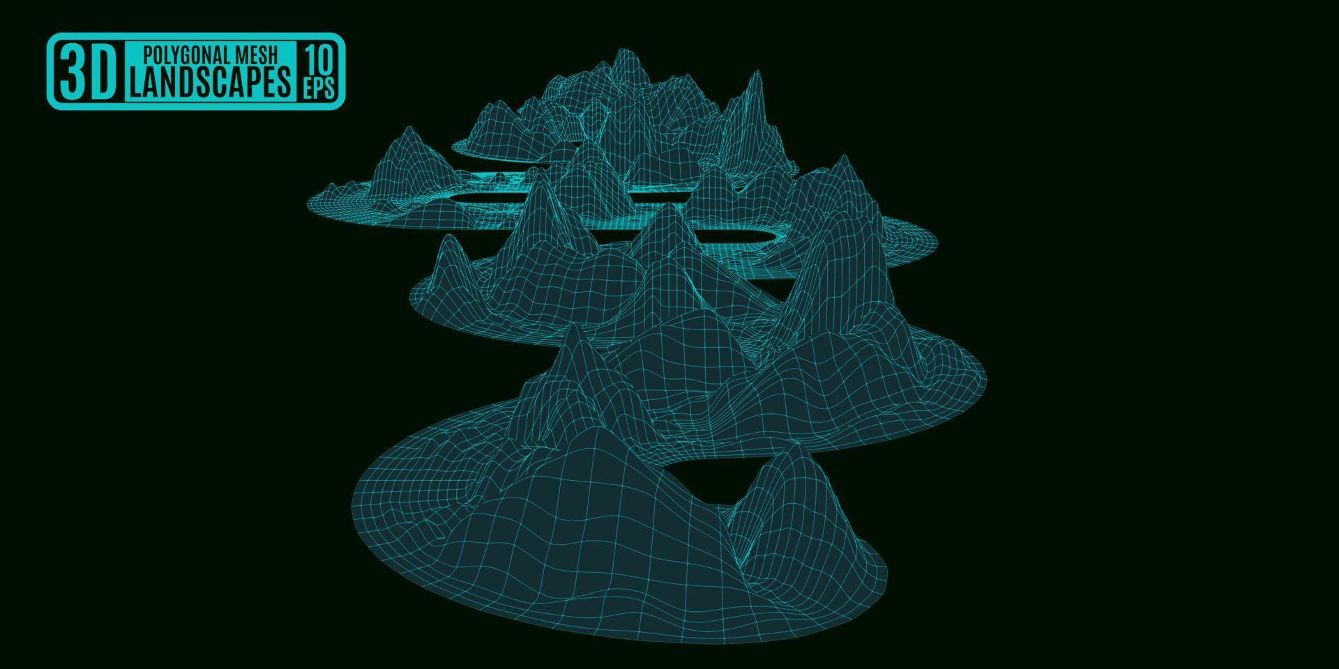 neon snake mountains on a black background vector