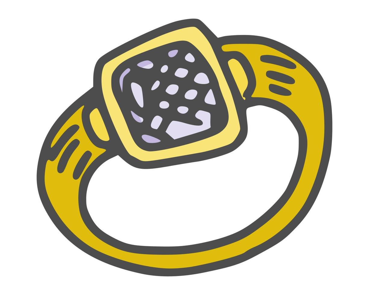 gold ring simple drawing. vector doodle sketch new