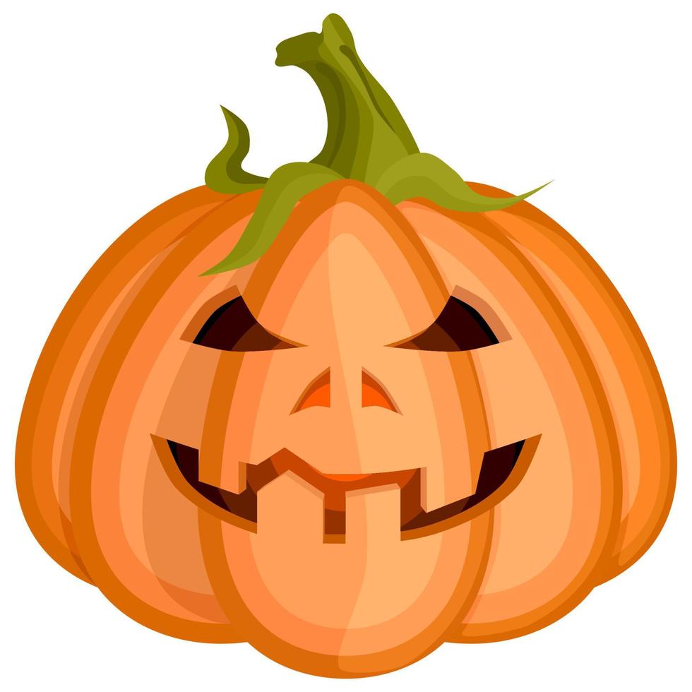 evil tricky red pumpkin for halloween vector