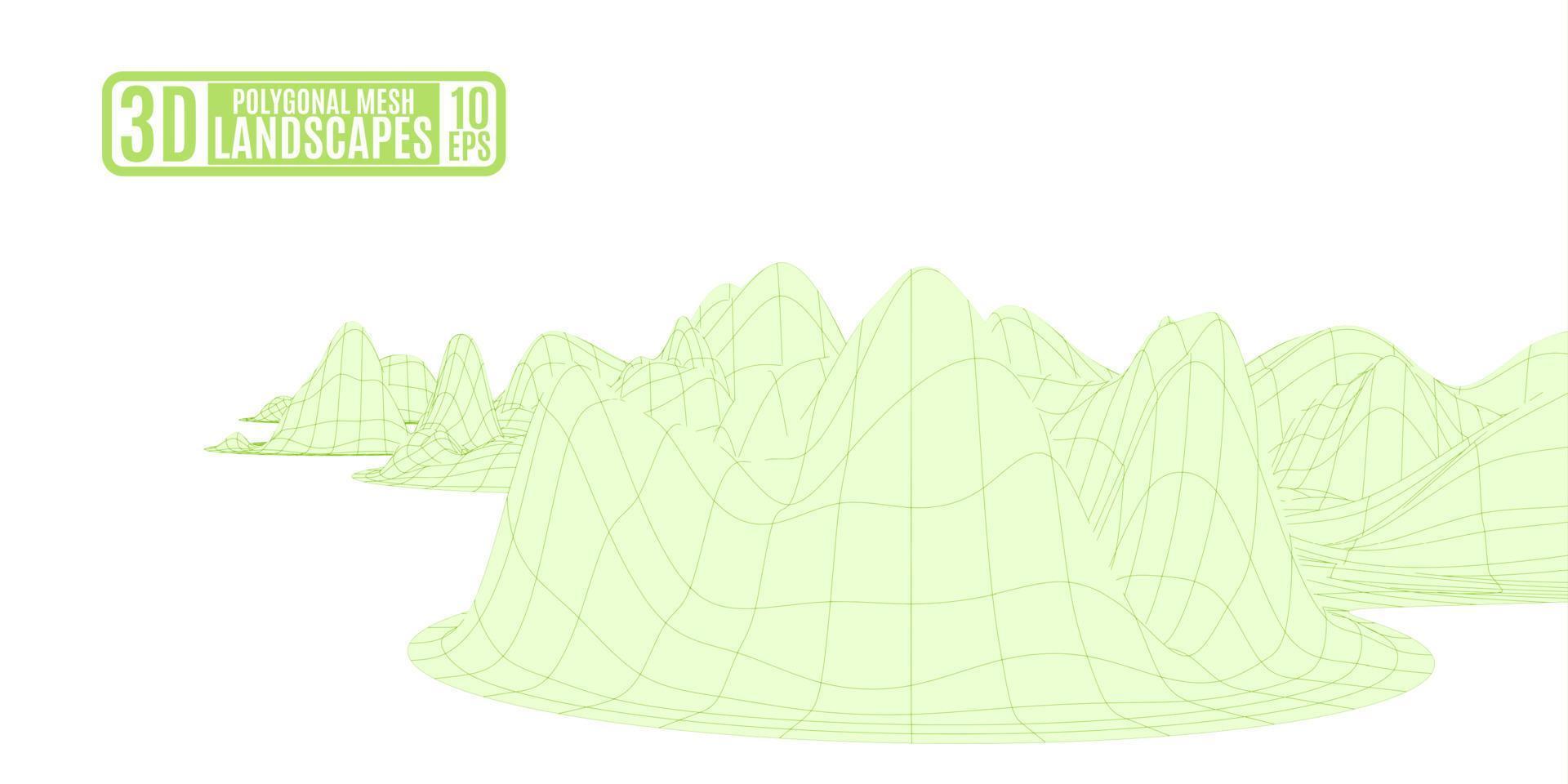 costa de las montañas de computadora de malla de cal vector