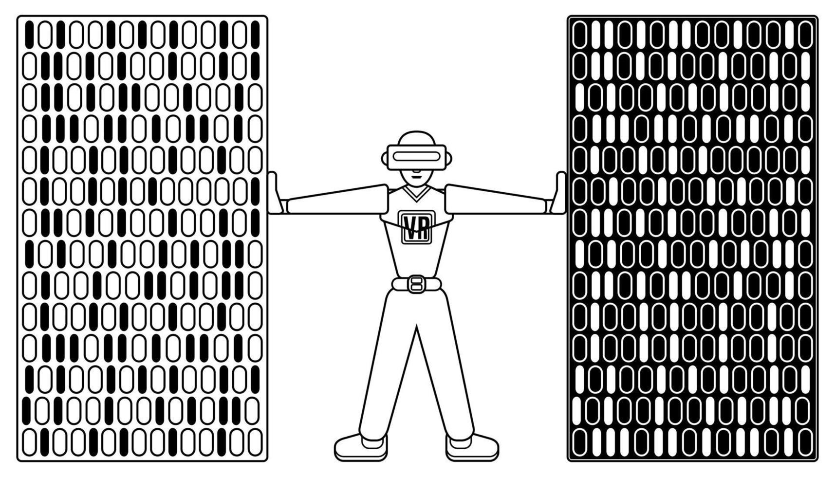 The hacker in virtual reality hacks the code vector