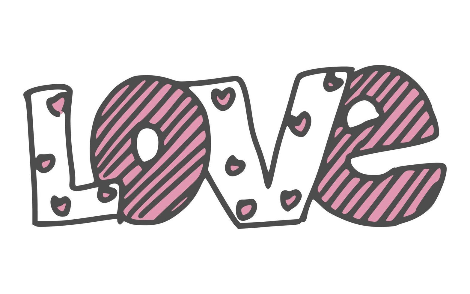 lettering love for valentine's day holiday. vector