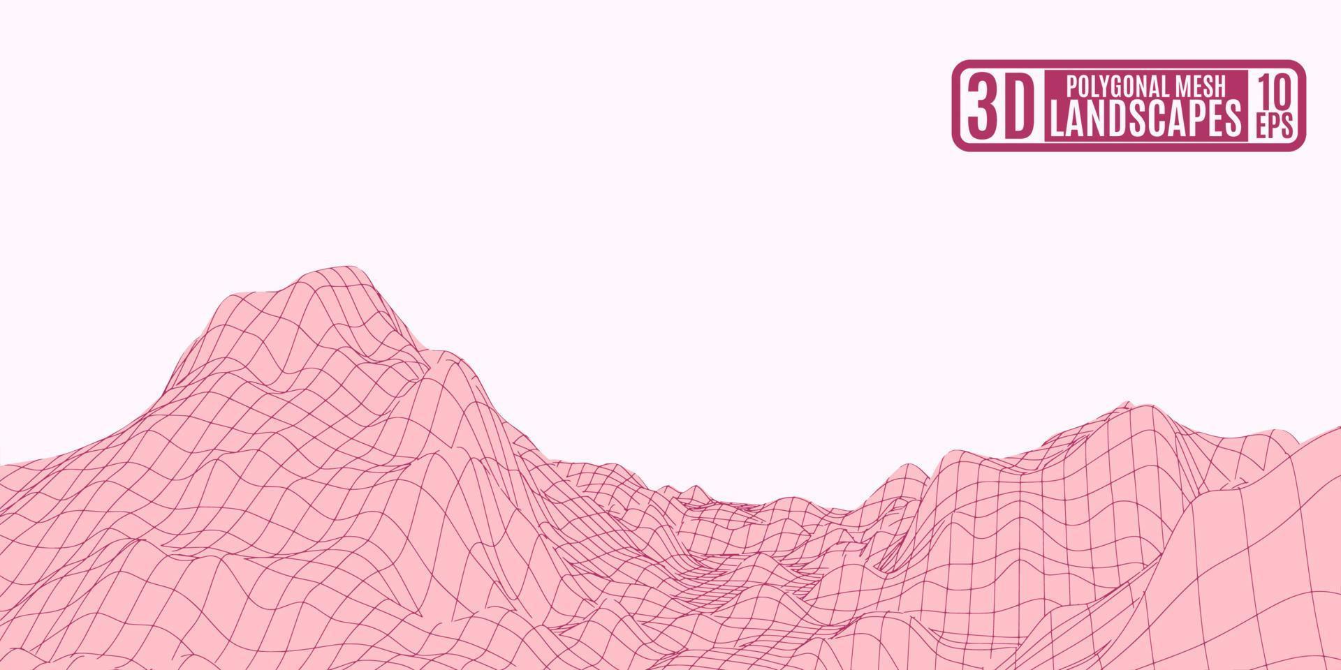 maroon polygonal mountains on a pink background vector