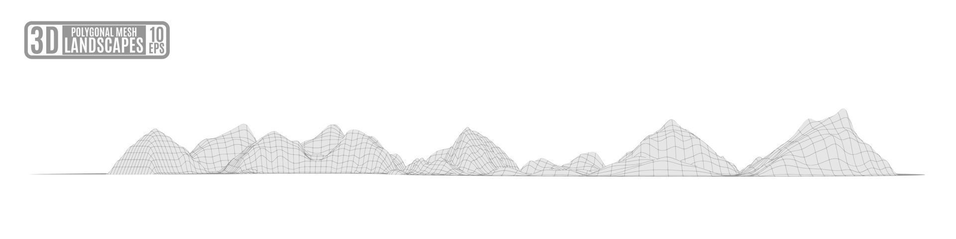 Ilustración de abstracción brillante de montañas cósmicas de cuadrícula para pre vector