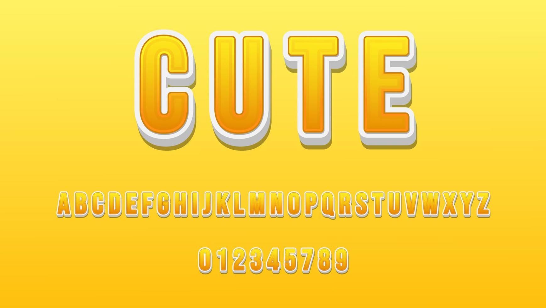 Modern Gradient 3D Cute Editable Text Effect Design Template vector