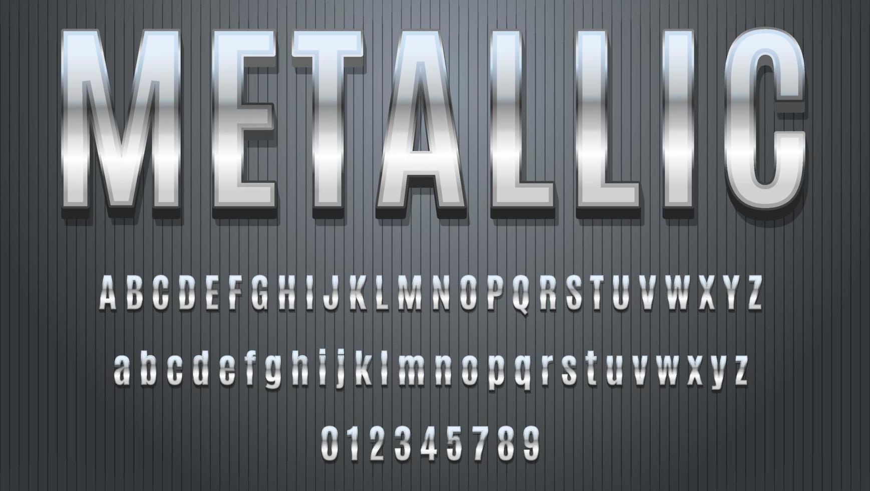 Editable 3d Silver Metallic Text Effect Design Template vector