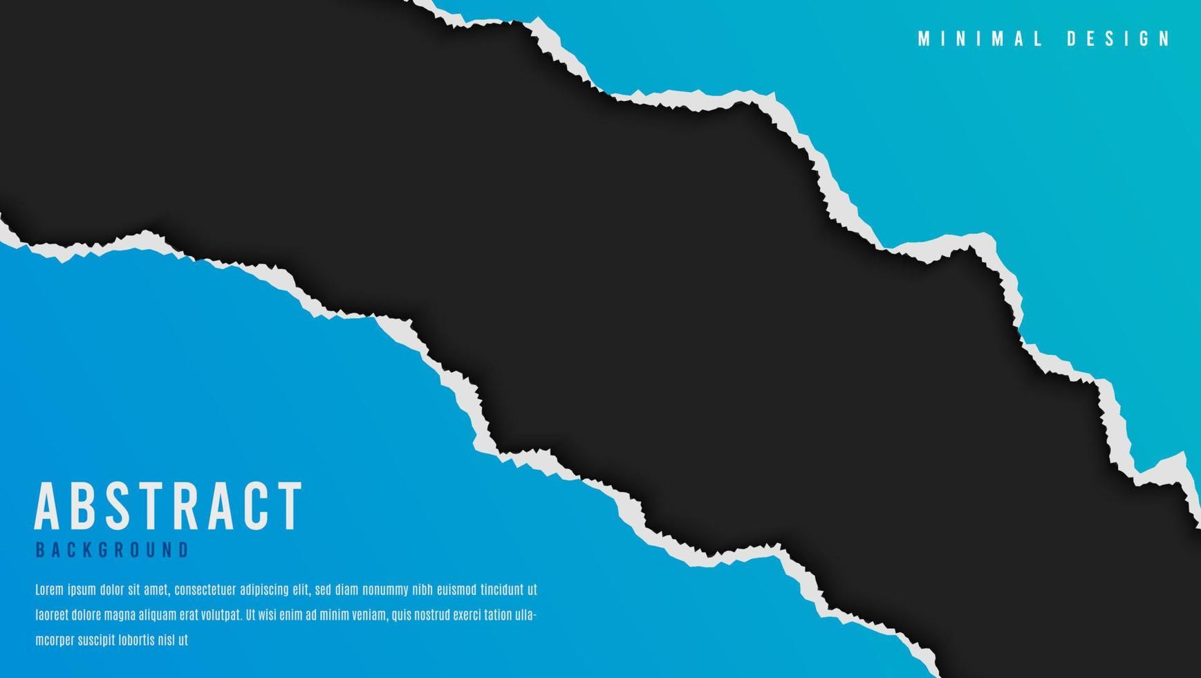 Modern Abstract Gradient Light Blue Blue Paper Ripped In Black Background vector