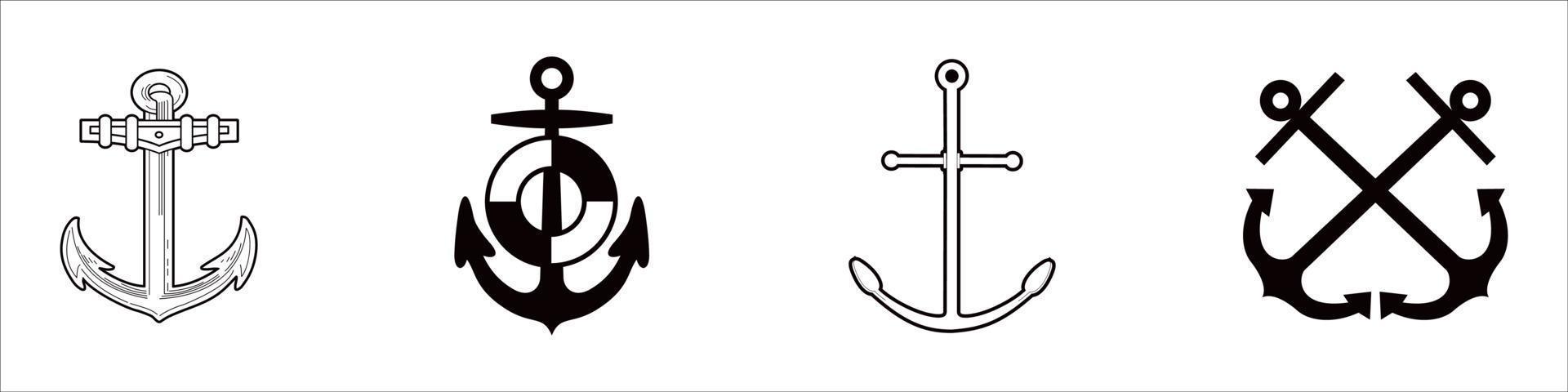 Set of marine elements vector