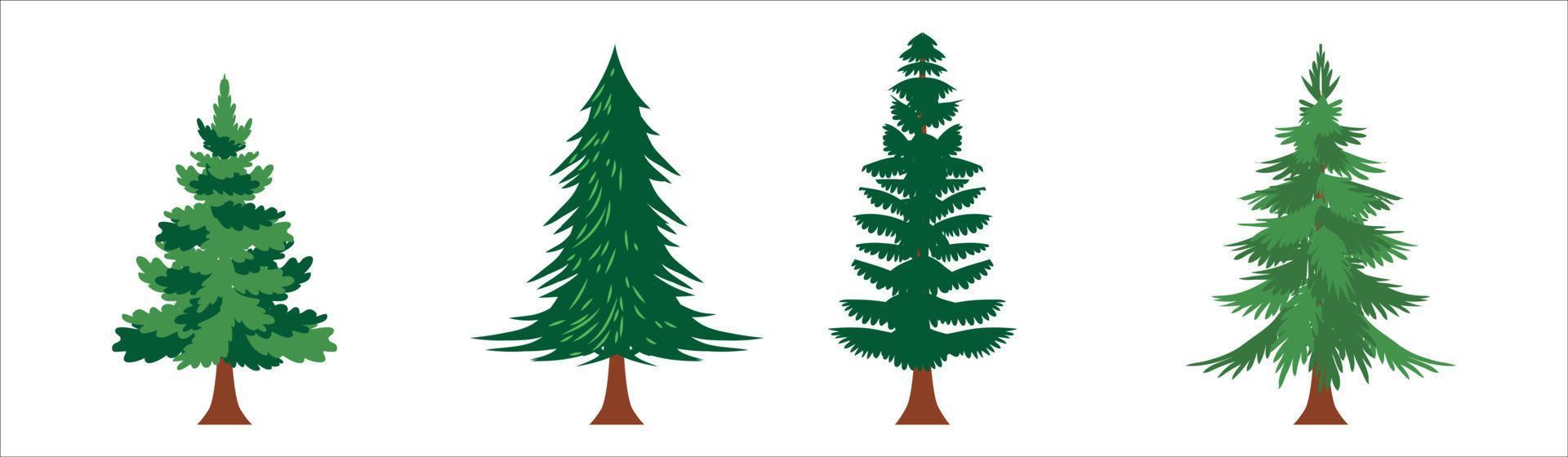 Collection of Christmas trees vector