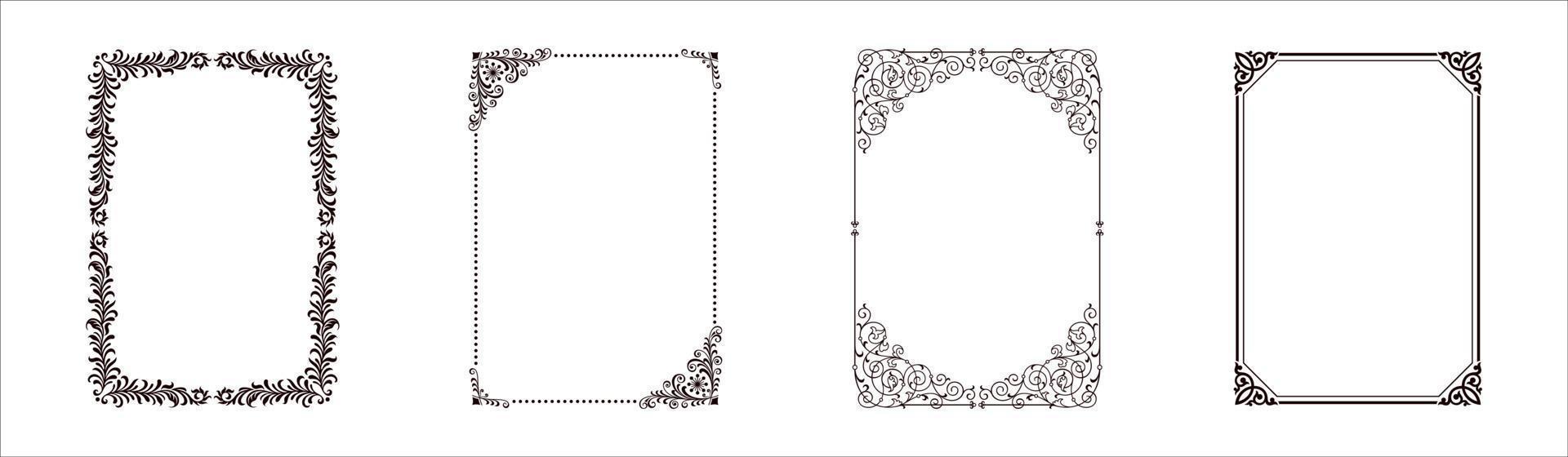 Decorative frames and borders set vector