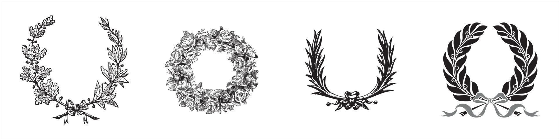 floral wreaths vector eps 10