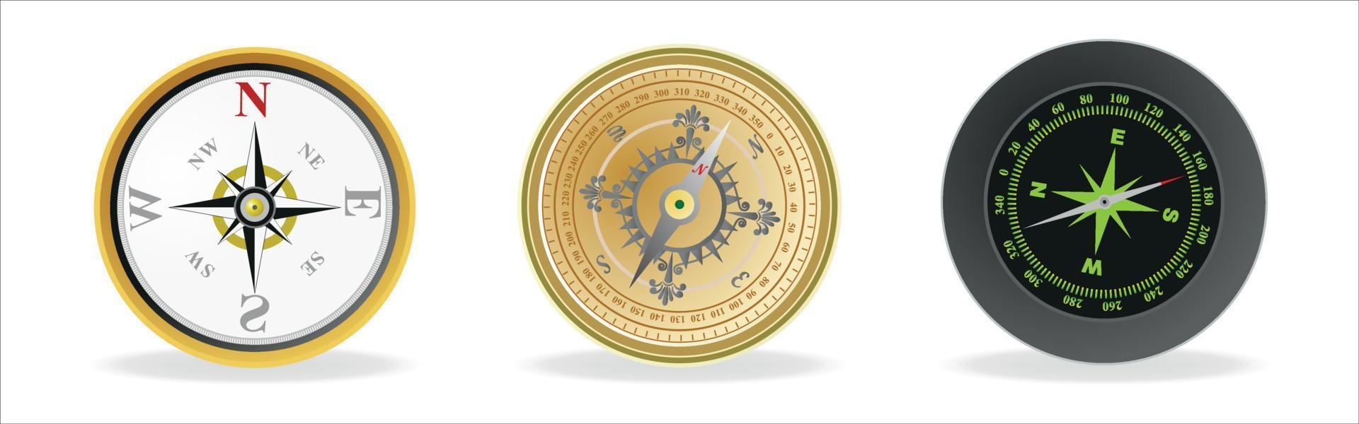 Antique compass set vector