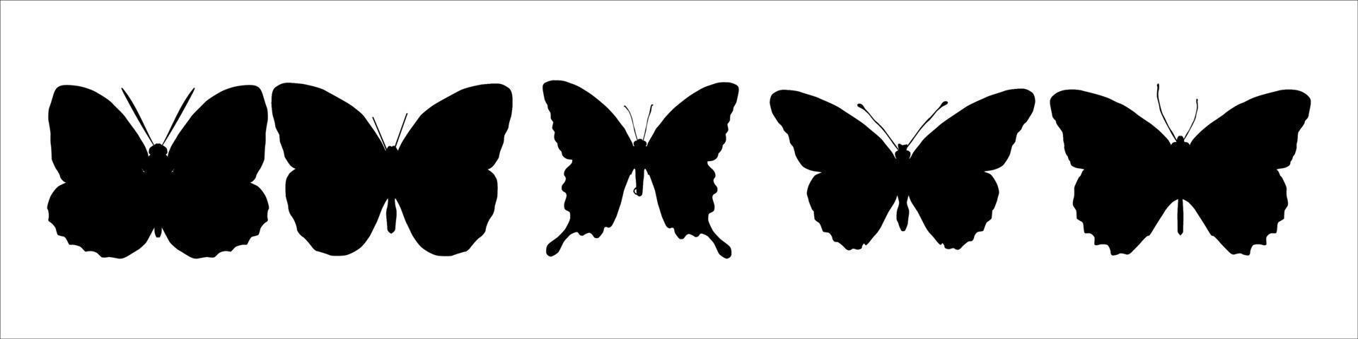 vector de silueta de mariposas