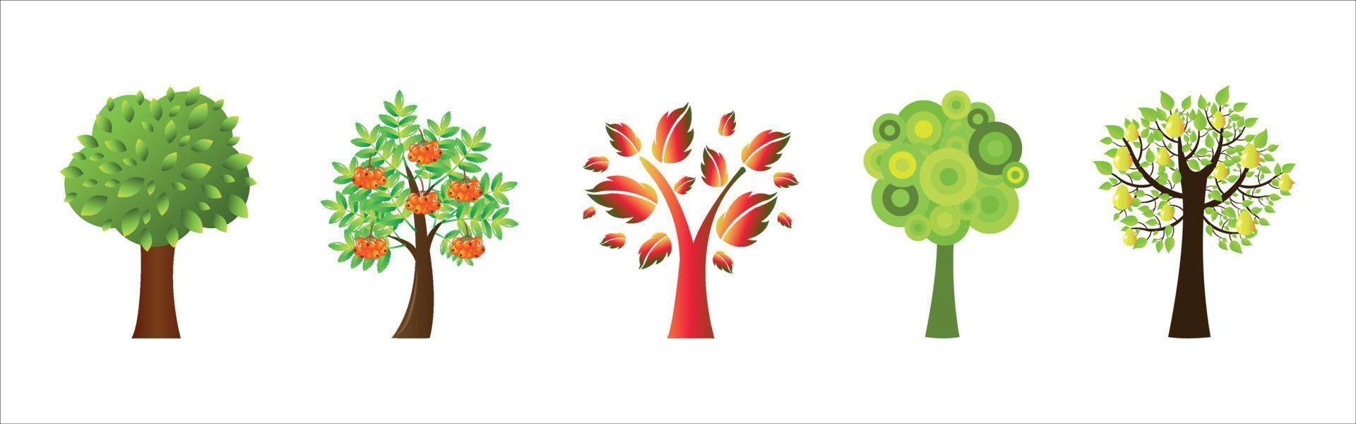 Vector file of many style trees