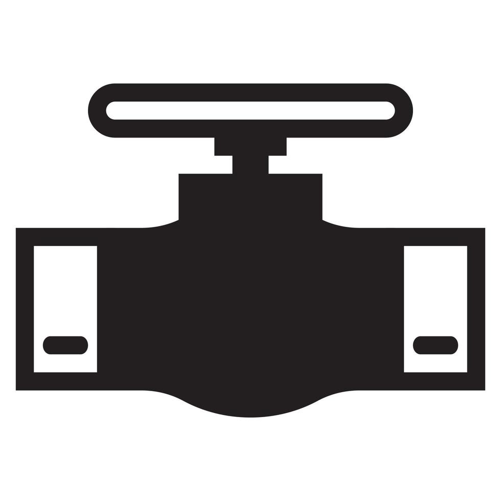Isolated Pipe Valve Glyph Icon With Scalable Vector Graphics