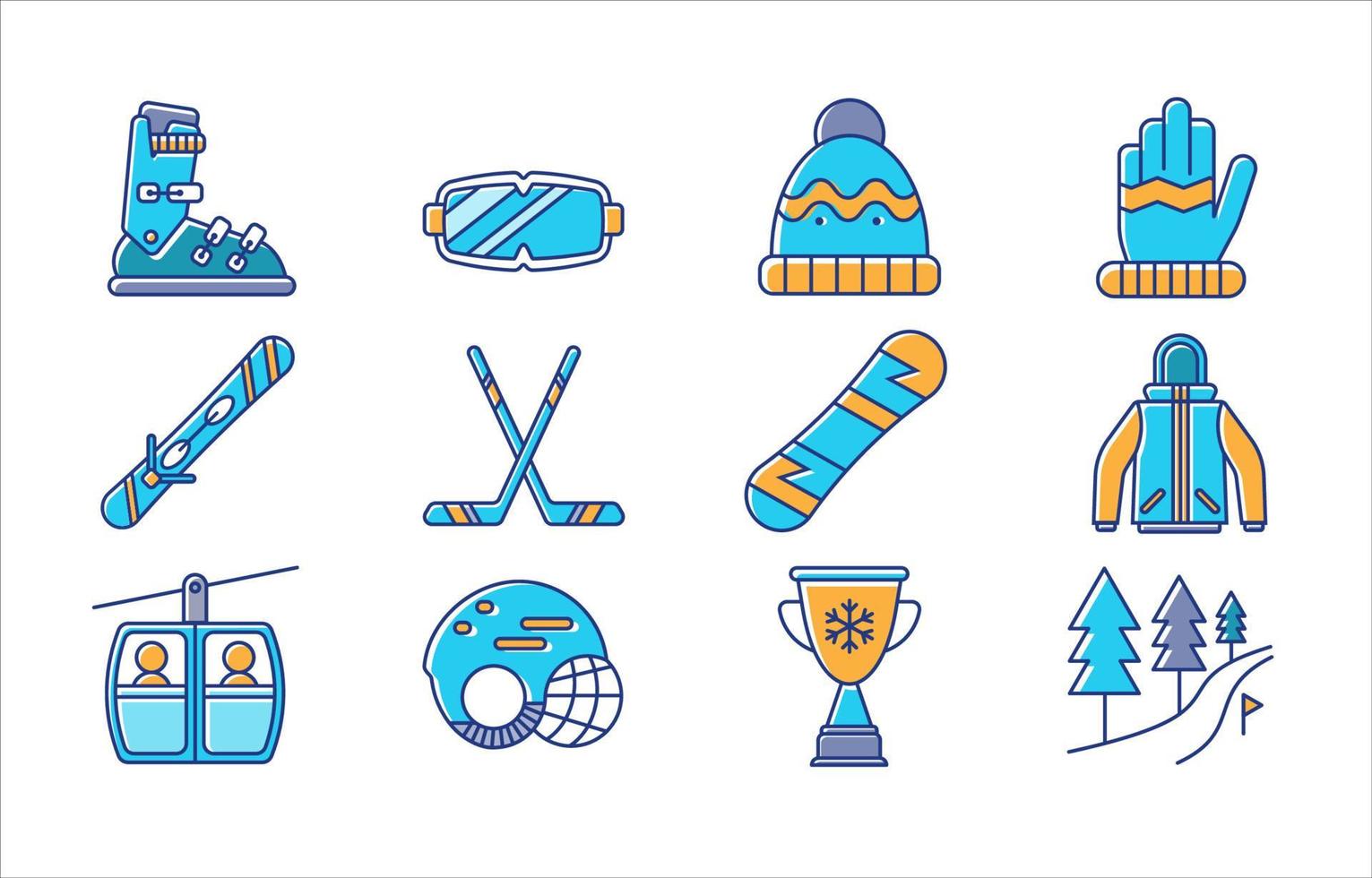 Winter Sport Line Style Icon Collection vector