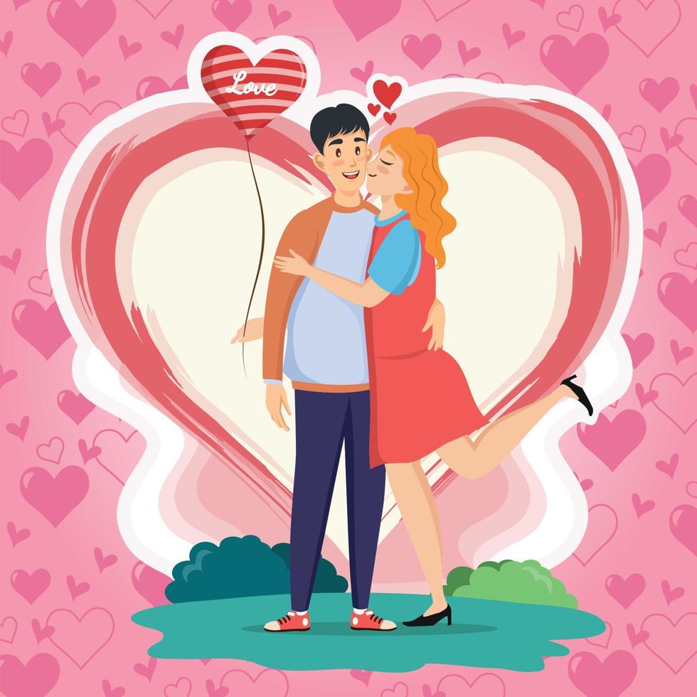 Couple Celebrate Valentines Day vector