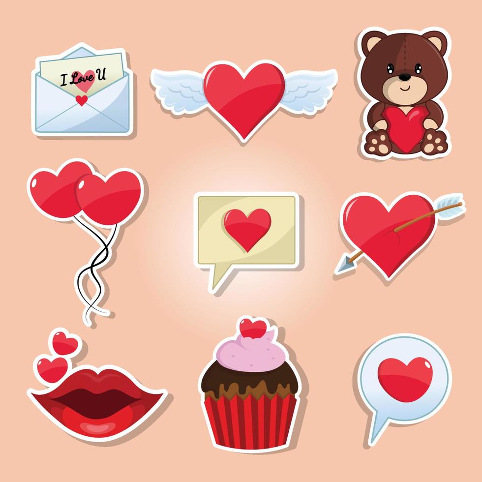 Cute Valentines Day Sticker vector