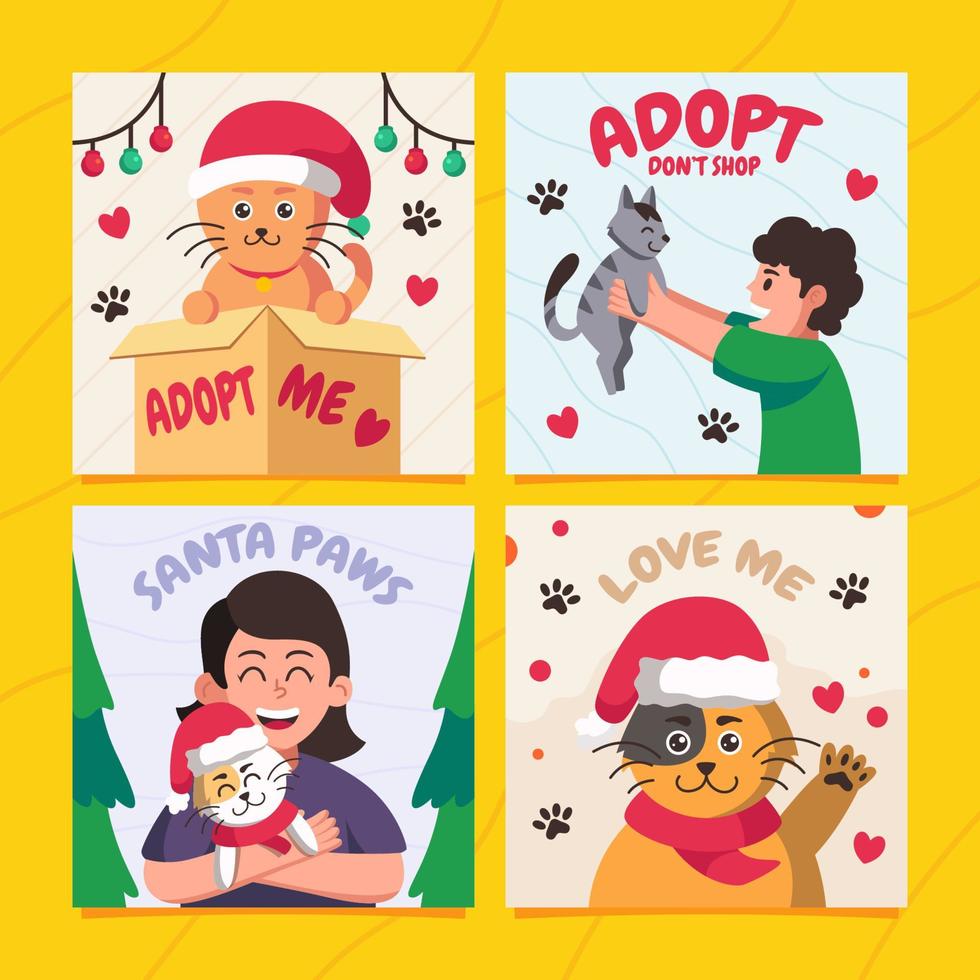 Social Media Post for Pet Adoption vector