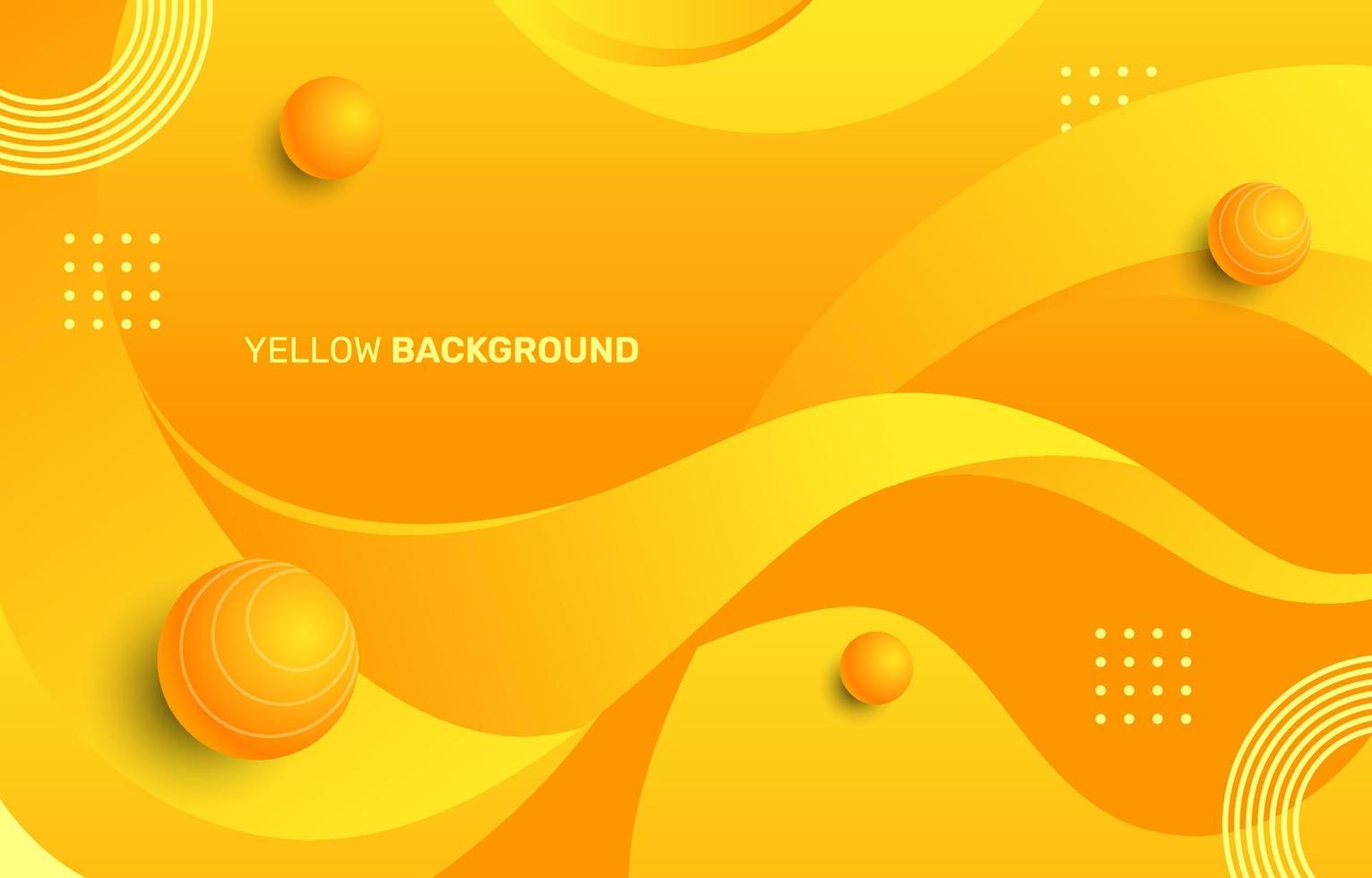fondo amarillo moderno con adorno 3d vector