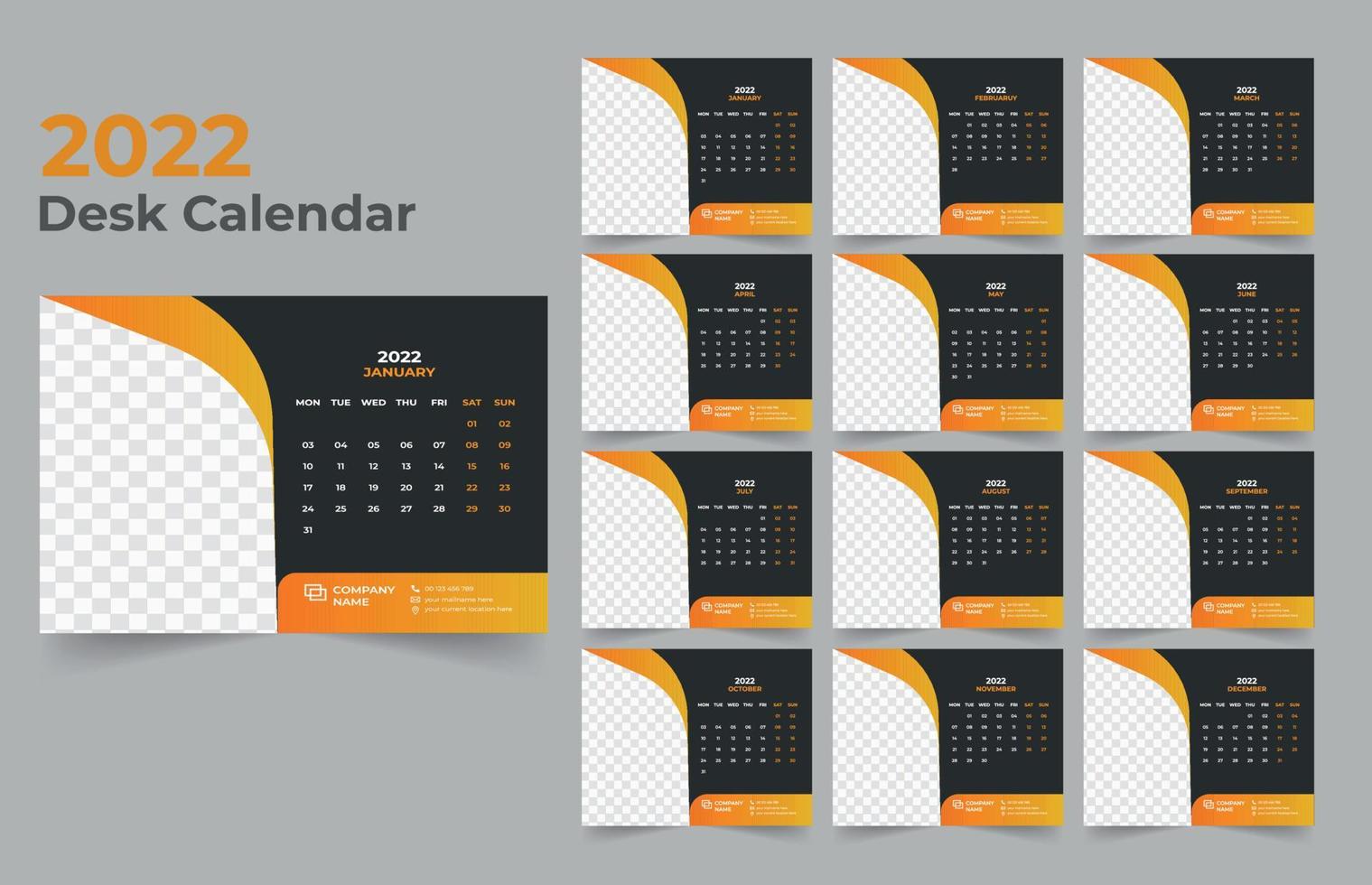 Desk calendar design 2022 4245967 Vector Art at Vecteezy