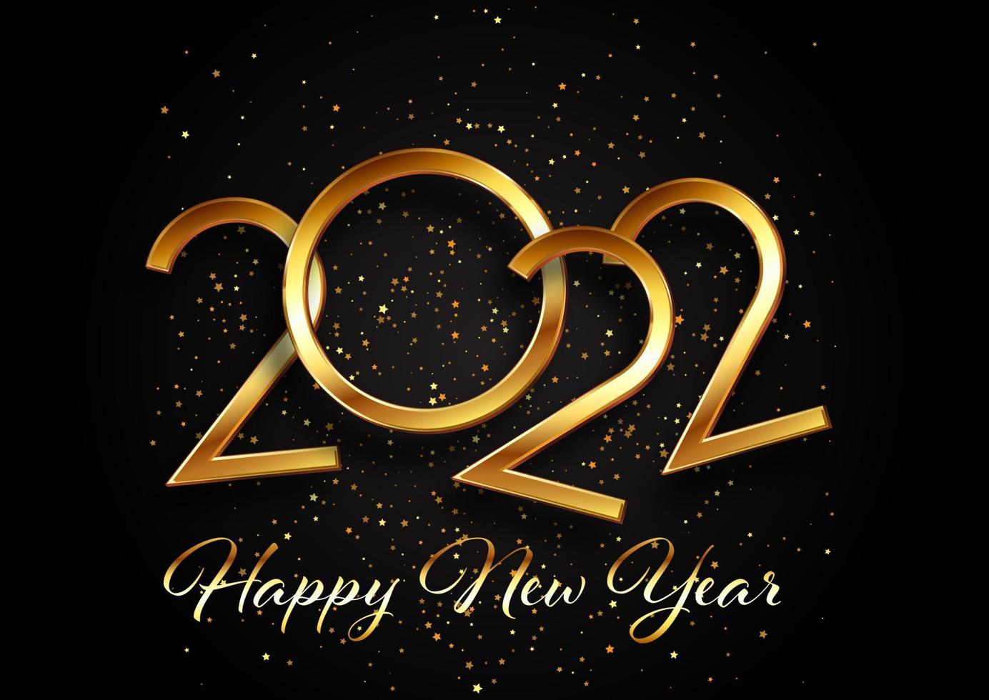 Gold and black happy new year background vector
