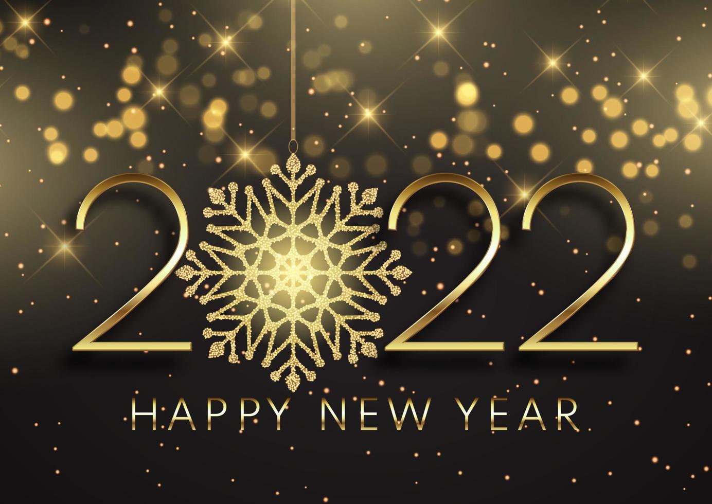 happy new year background with glitter snowflake design vector