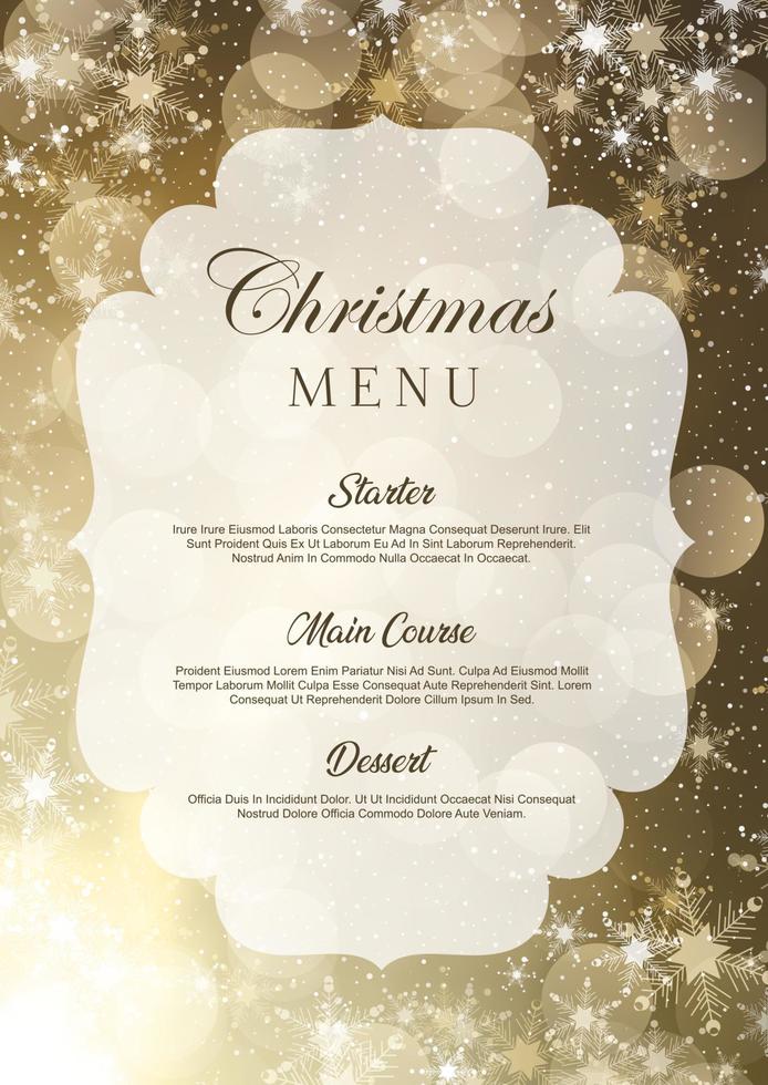 elegant Christmas menu design with snowflakes vector