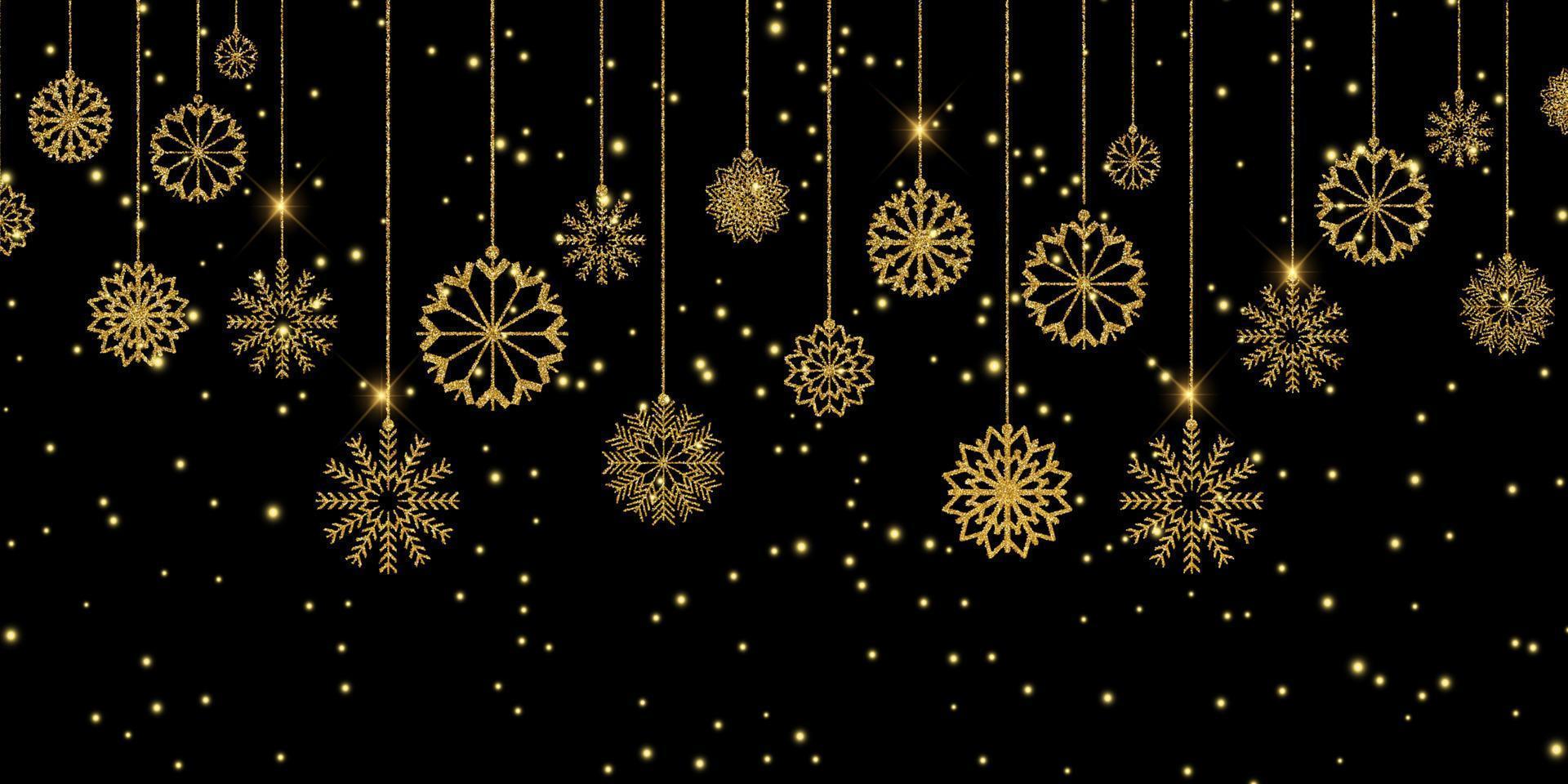 glittery christmas snowflake banner vector