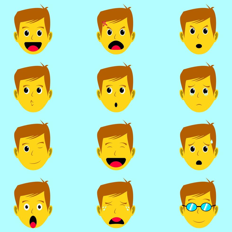 a man full set emoticon by vector