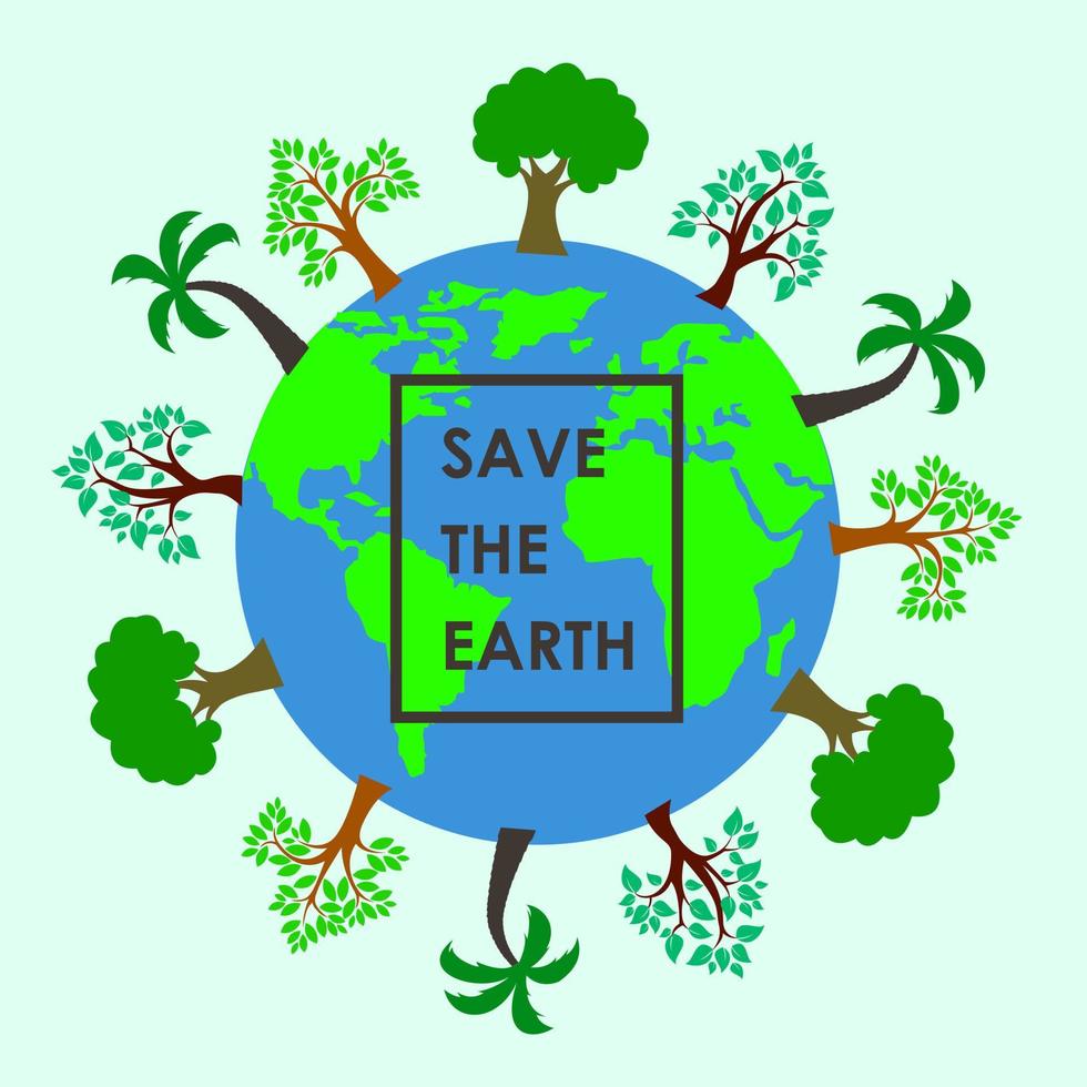 save the earth slogan, clip art, logo, etc. by vector