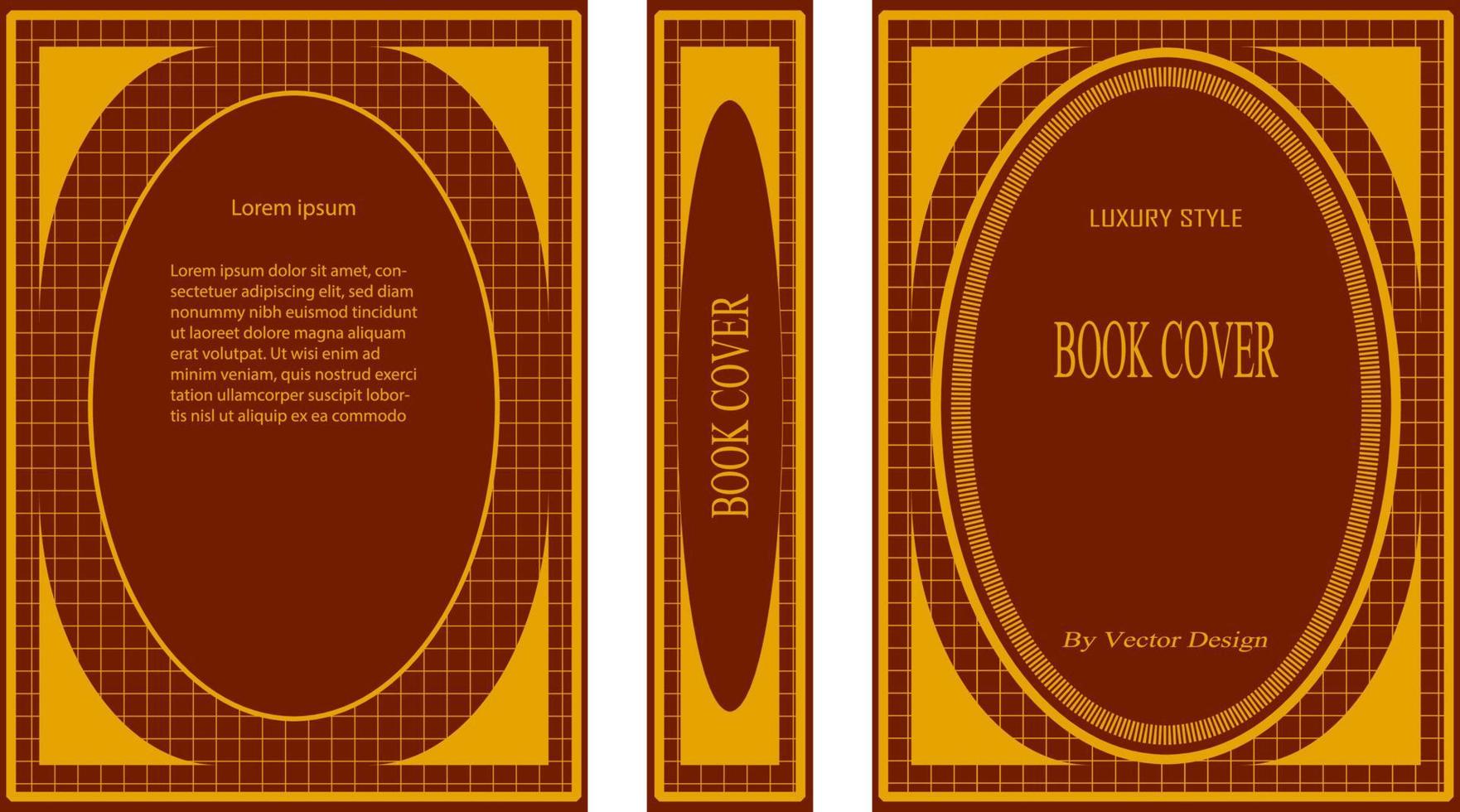 luxury book cover with circle golden line style by vector design