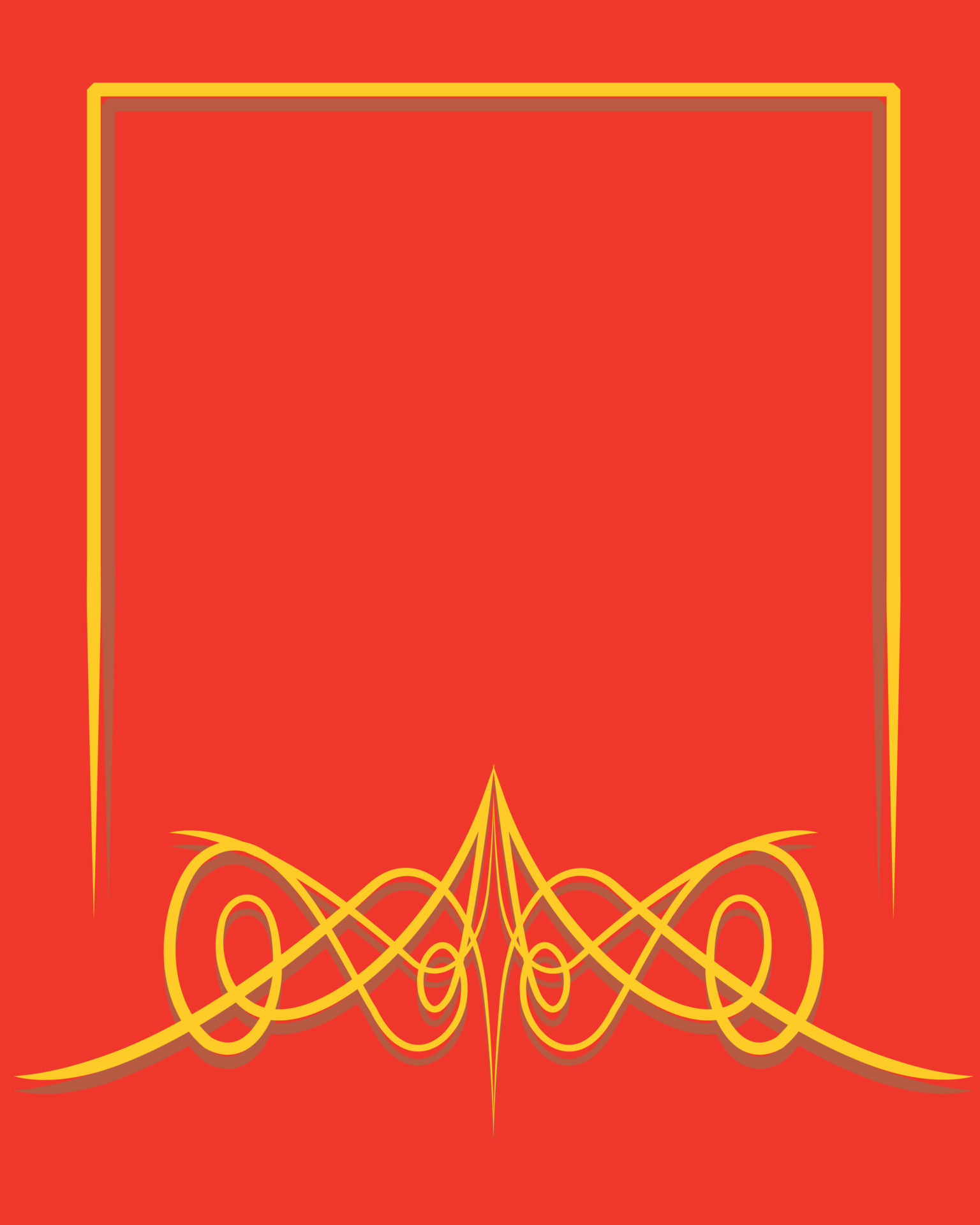 yellow curved pattern frame in red background for photo, banner, invitation  card, poster, wedding card, book cover, 4246031 Vector Art at Vecteezy