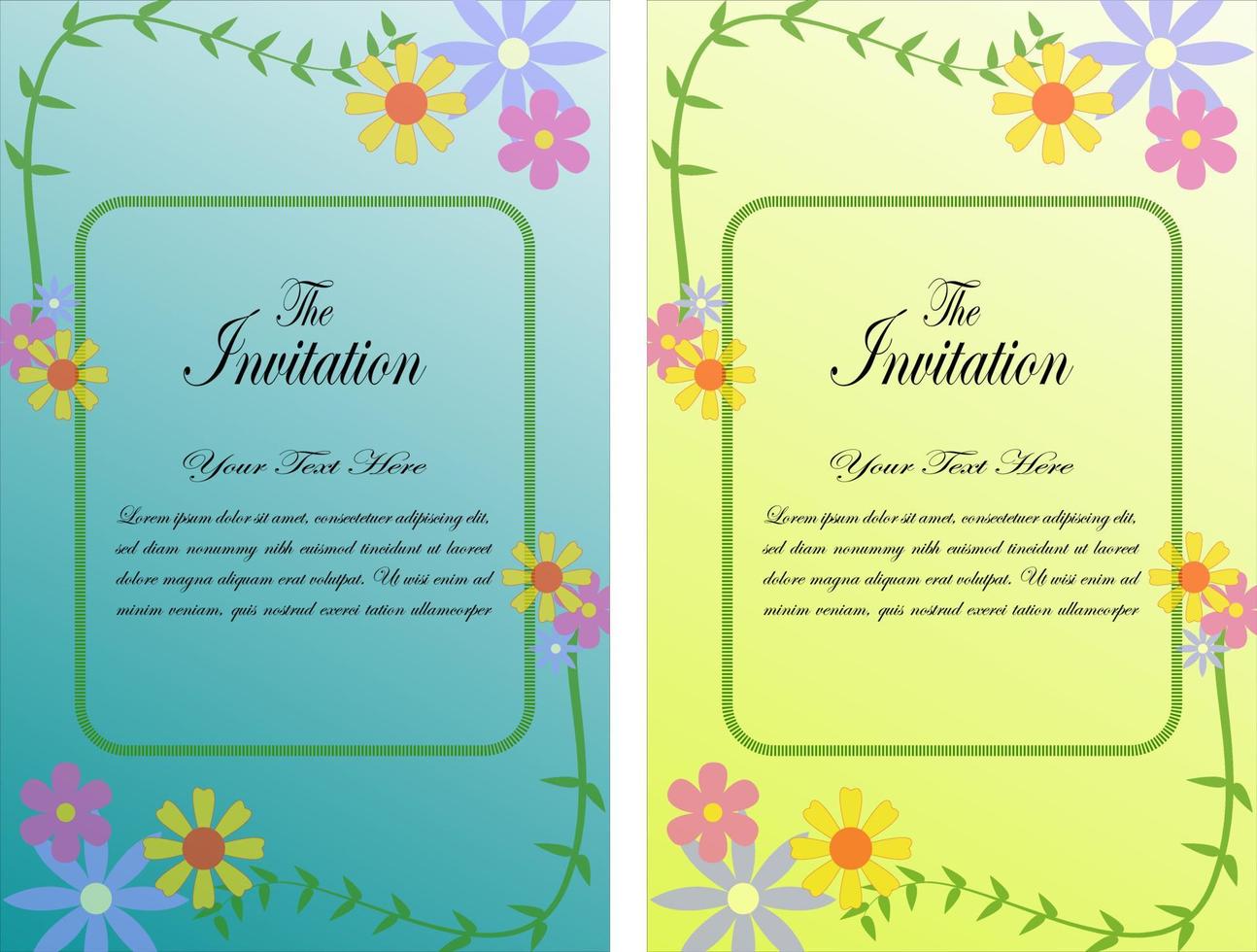 invitation card with flower ornament by vector