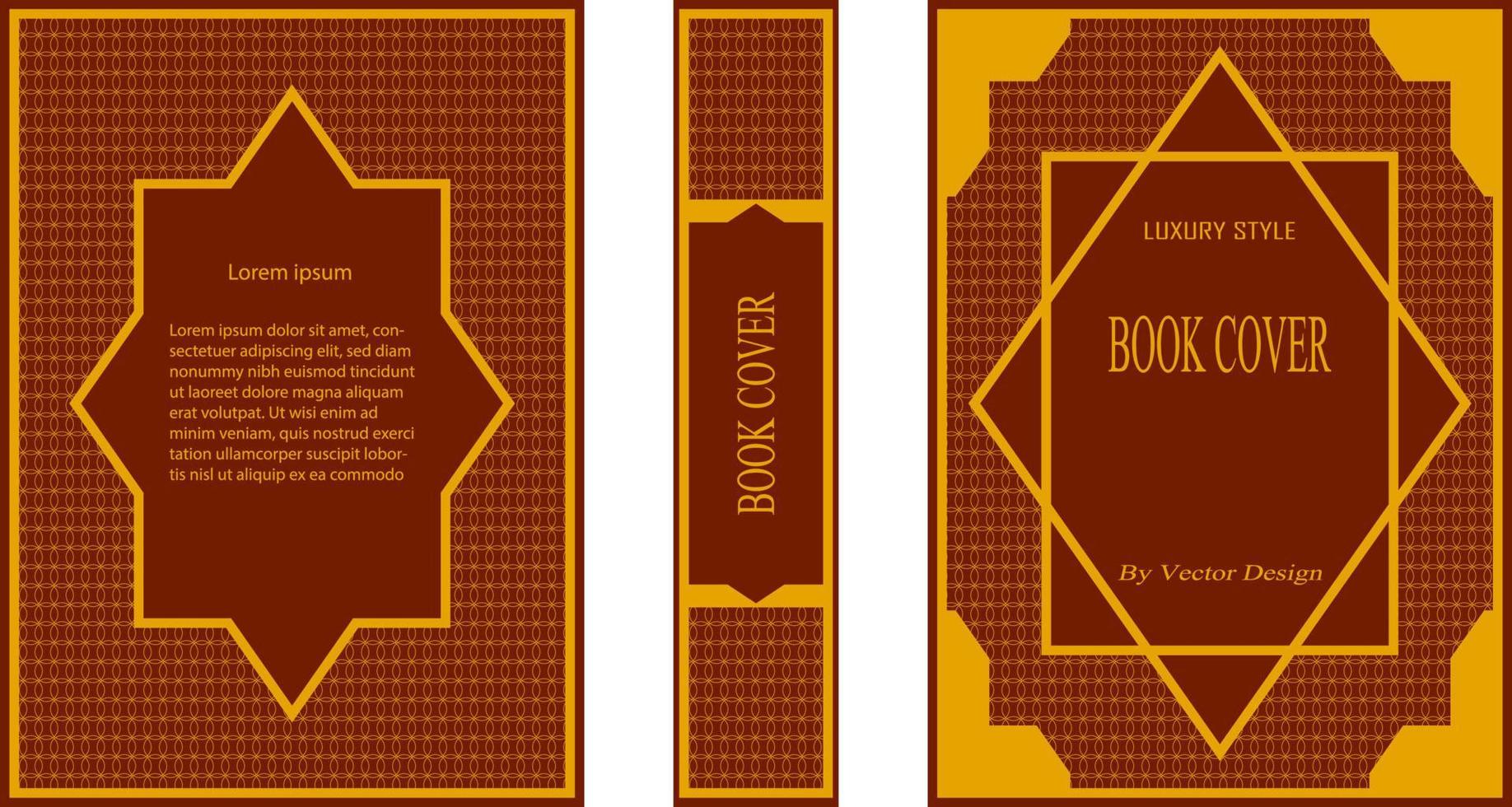 luxury cover book with geometric gold line style by vector