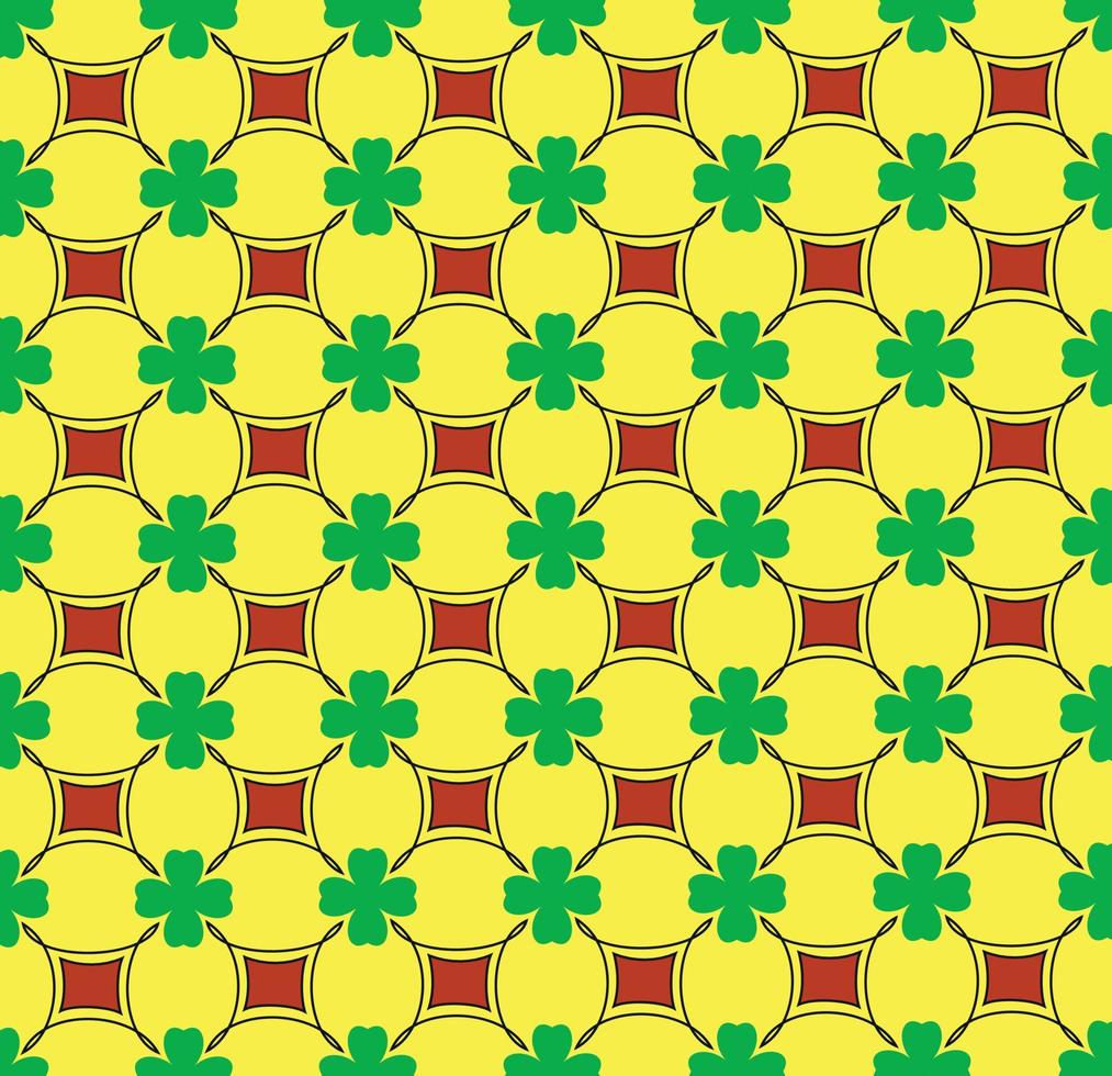 four leaf clover pattern in yellow background vector