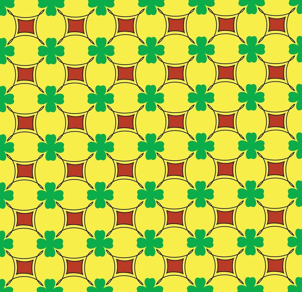 four leaf clover pattern in yellow background vector