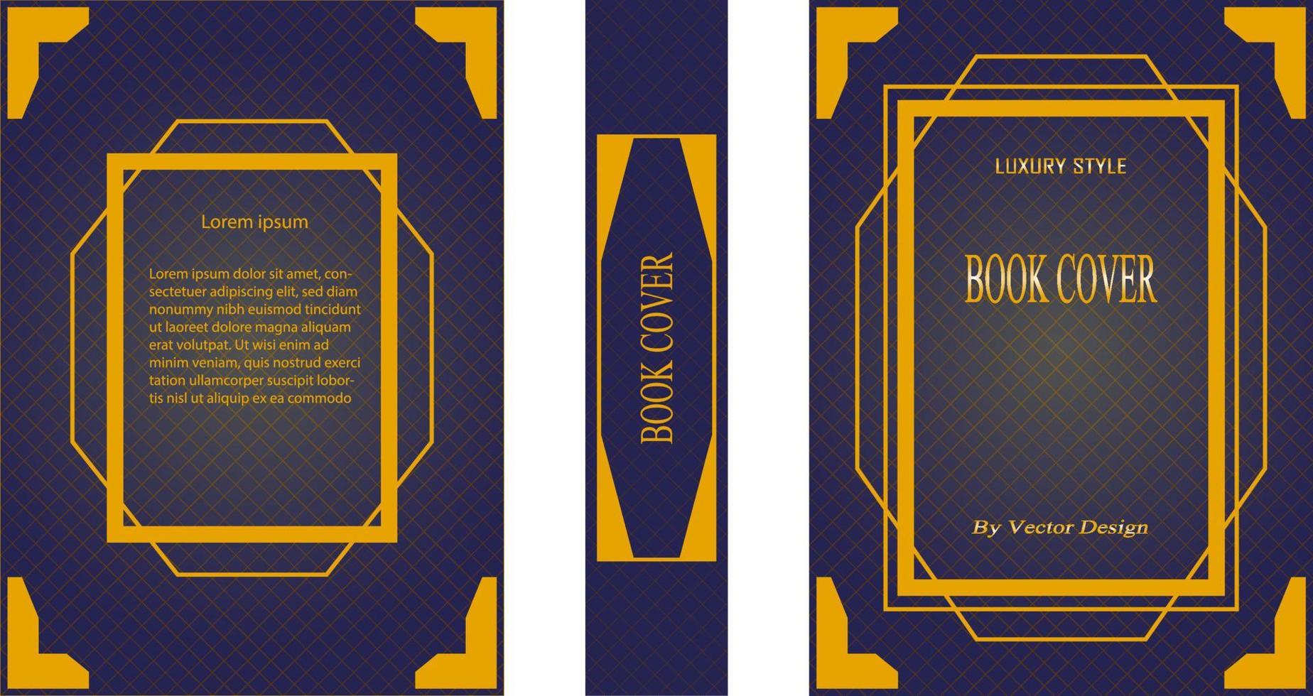 luxury cover book with polygon golden line style by vector