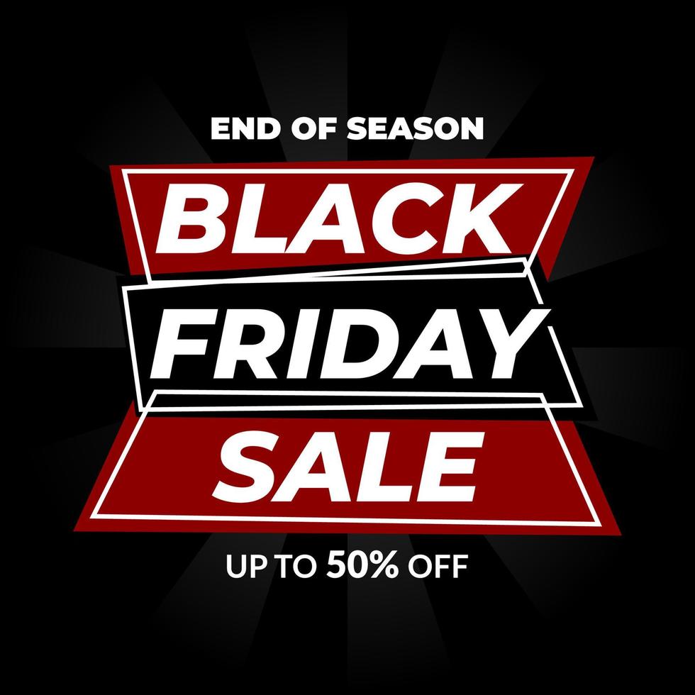 Black friday sale banner for social media post template. good for discount web or media social promotion. vector illustration