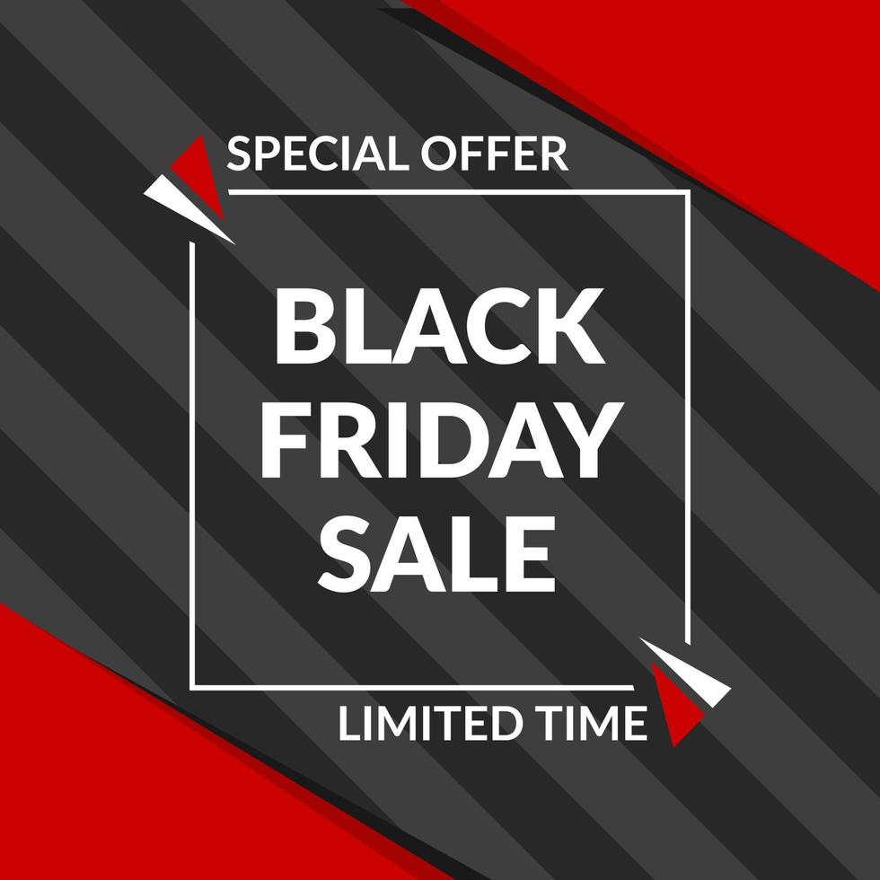 Black friday sale banner for social media post template. good for discount web or media social promotion. vector illustration