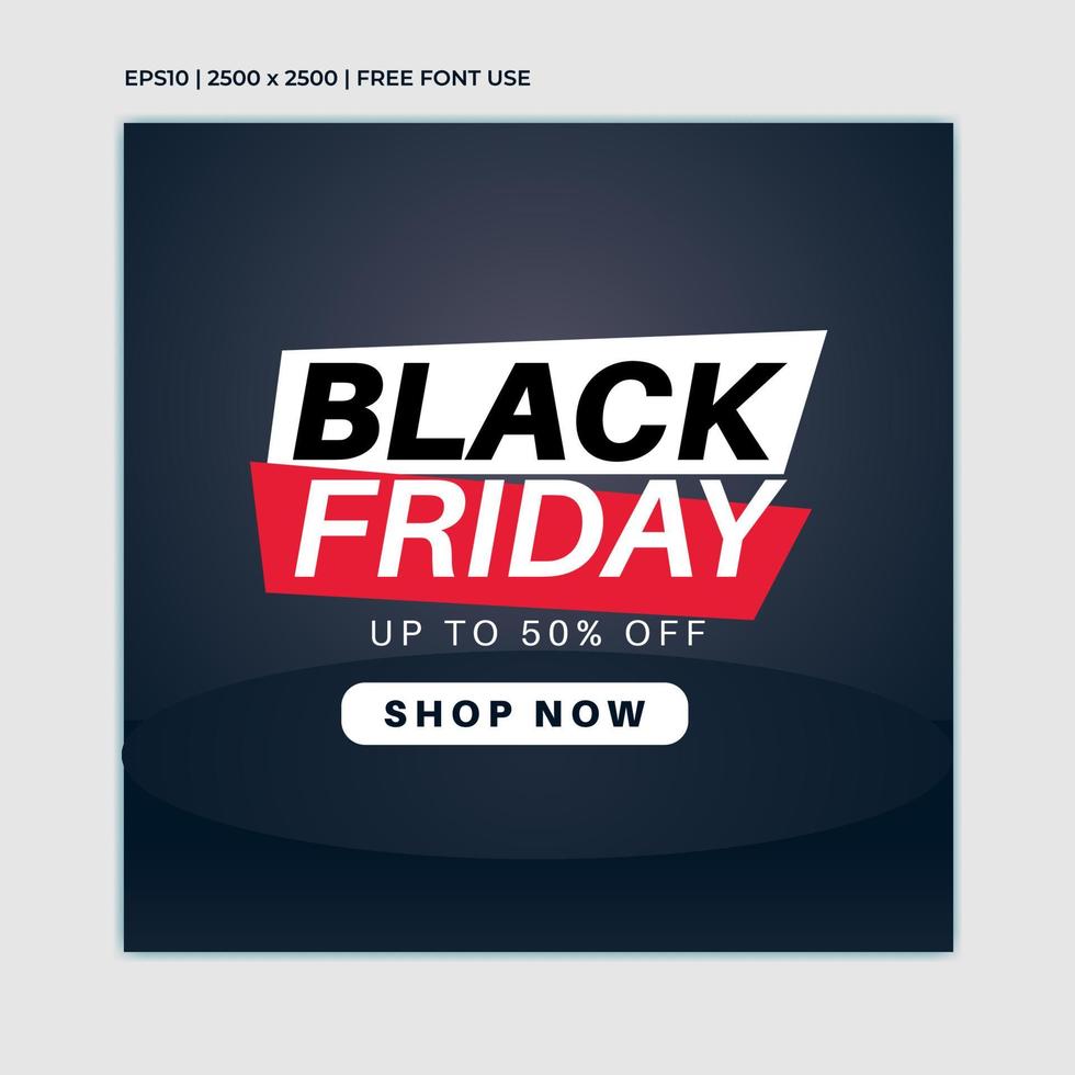 Modern black friday sale banner for social media post template. good for discount web or media social promotion. vector illustration