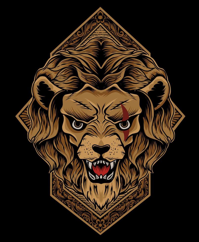Illustration vector lion head good for T-shirt