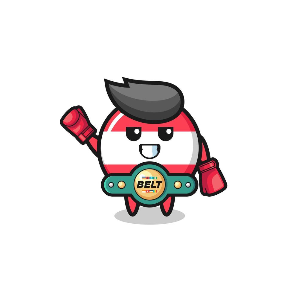 austria flag boxer mascot character vector