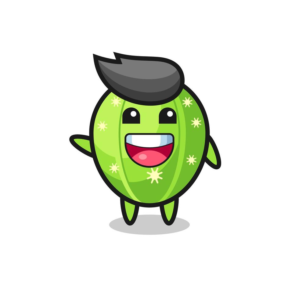 personaje de mascota lindo cactus feliz vector